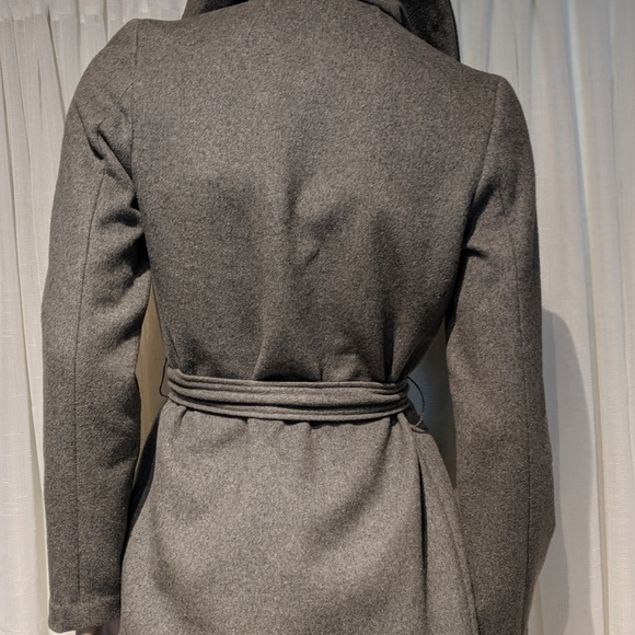 RW Co grey and black wool blend wrap coat - Picture 7 of 8